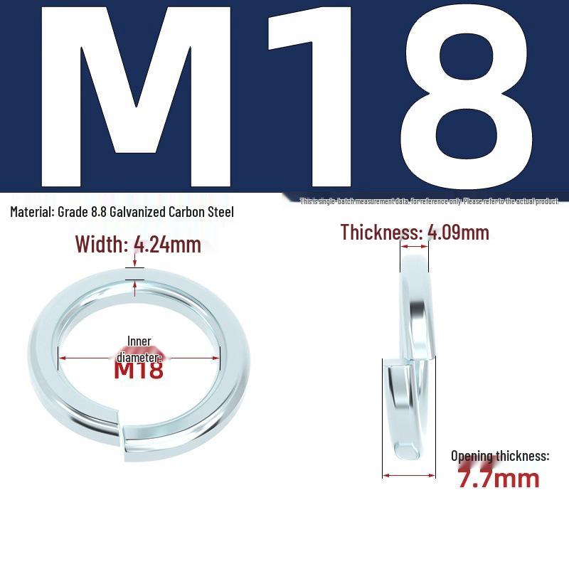 Grade 8.8 Galvanized Open Coil Spring Washer, M3-M30mm