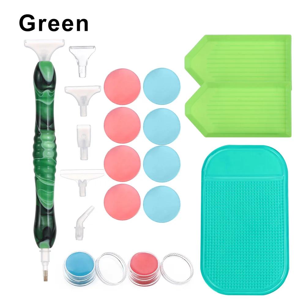 Resin Point Drill Pen 5D Diamond Painting Handmade Tool Kits for 5D Painting with Replacement Drill Picker Clay Tray Accessories