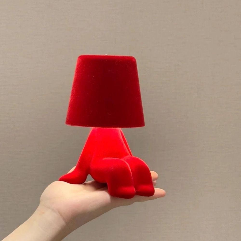 Touch Control Table Lamp Colorful Design Flocking Texture Bedside Lamp Mini Size Creative Shape Desk Light Gift Giving