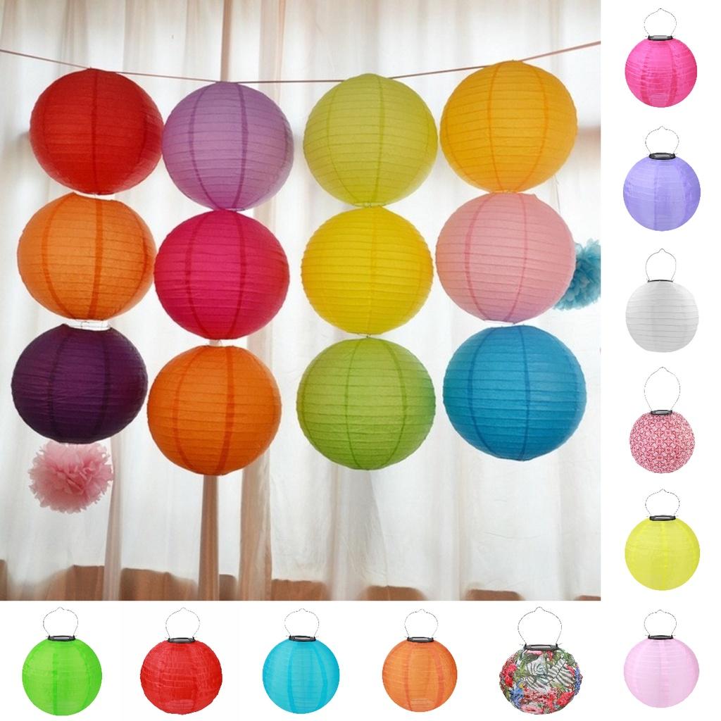 Lanterna de Tecido de Nylon Solar 8" 20cm 10" 25cm 12" 30cm Para Decoração de Jardim