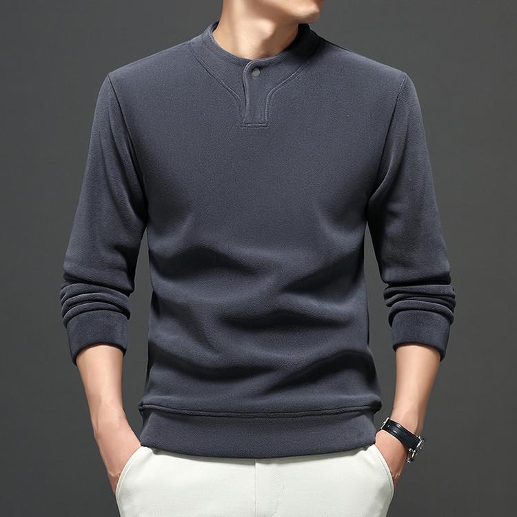 Men s Winter Double-sided Coral Fleece Hoodie: Versatile and Warm Long-sleeve Base Layer 2XL серый