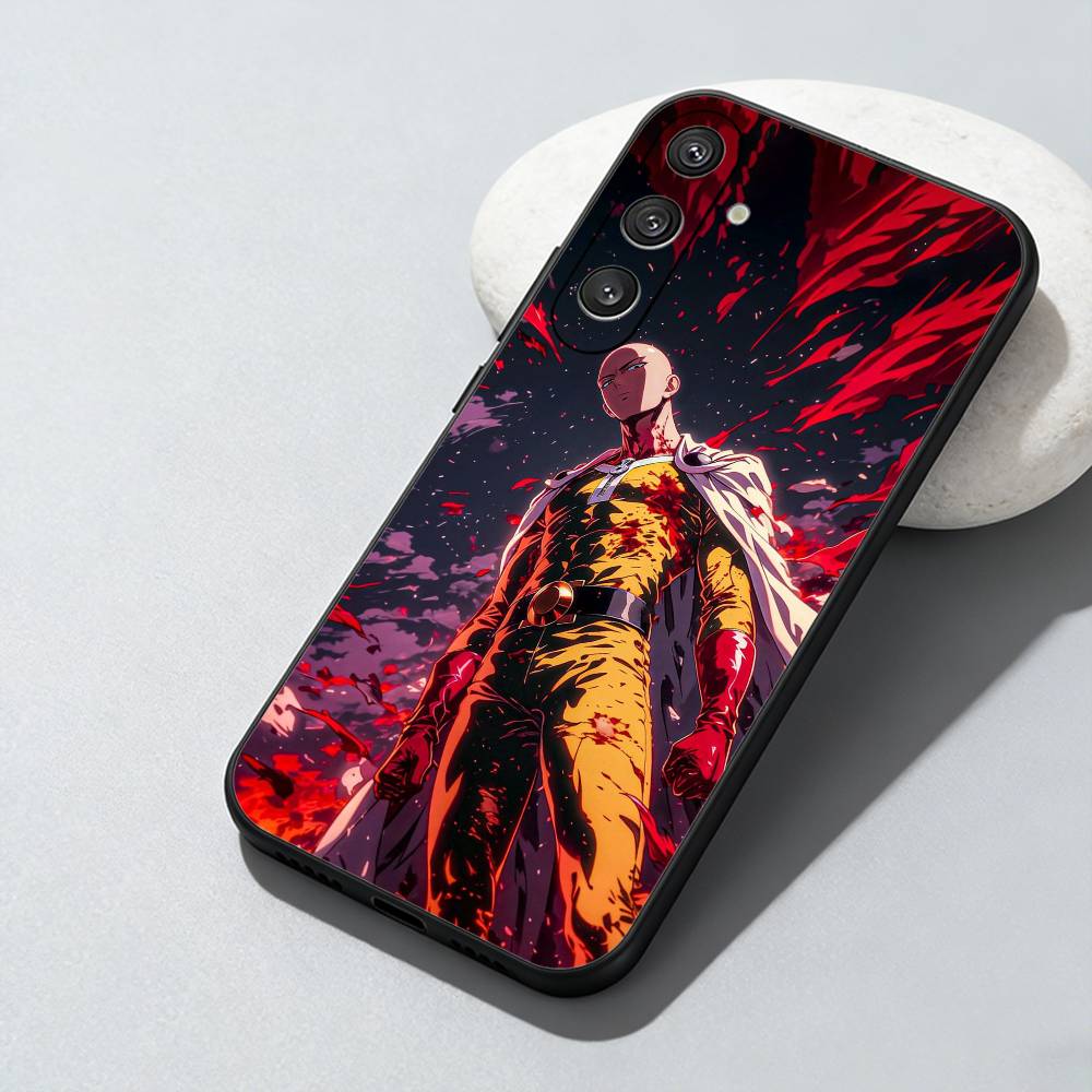 

O-One P-Punch Man S-Saitama Phone Case For Samsung Galaxy A73,A72,A71,A70,A52,A51 Others Soft Black Cover Samsung a52