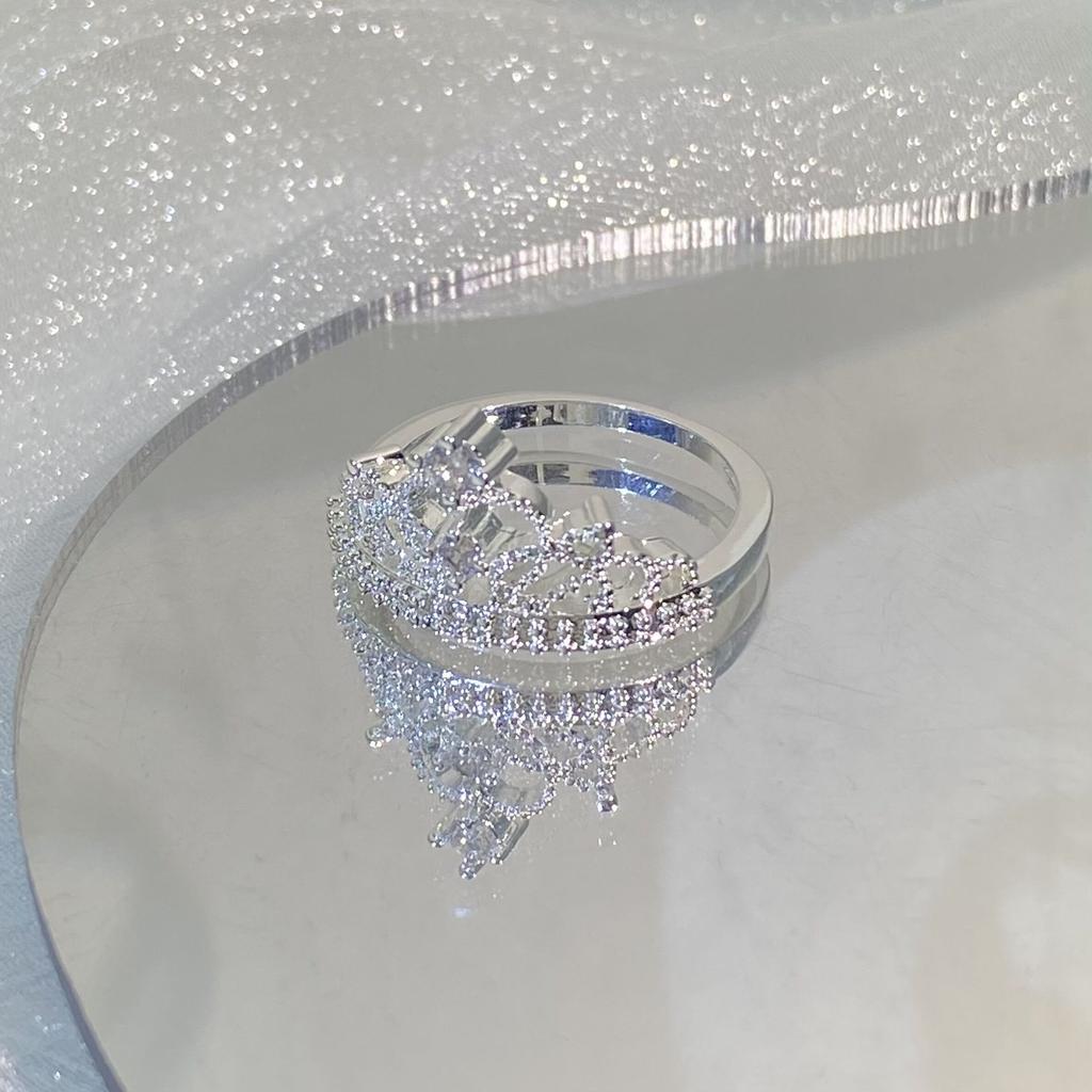 Fancy Crown Women Ring Best Anniversary Girl Gift Elegant Female Dance Party Trendy Jewelry Rings