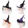 Halloween Witch Hat With Spider Embellishments For Party Cosplay And Dark Magic Decor