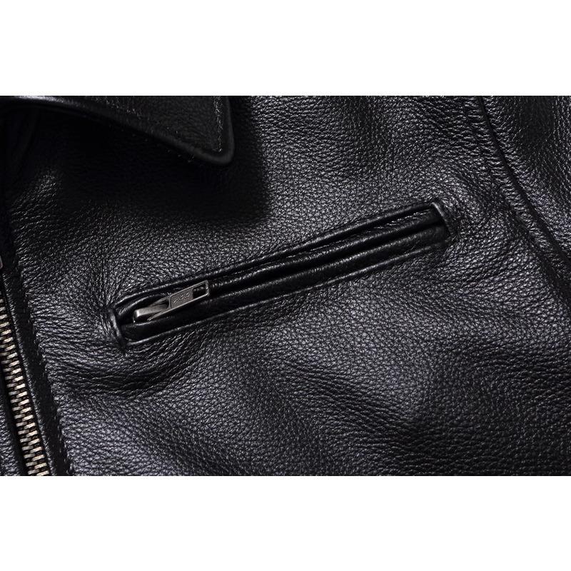 Taglia Cinese Uomo Giacca in Vera Pelle Naturale Pelle di Mucca Corta Slim Collo a Revers Giacca in Pelle da Uomo Primavera Autunno
