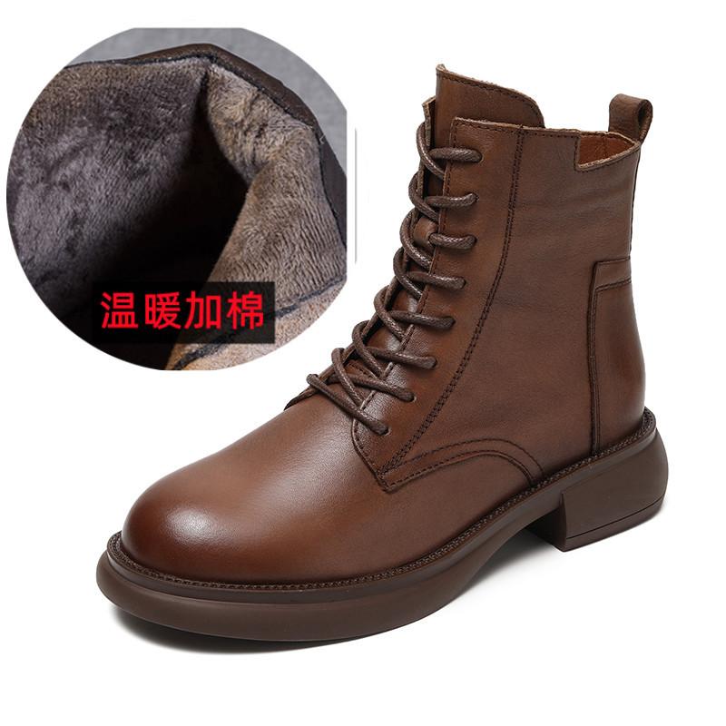 

2025 осень новые кожаные ботинки Мартин британская мода женские ботинки боковая молния ремешок ретро короткие ботинки стройнят 40