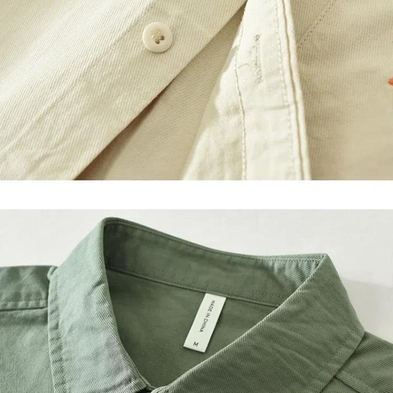 Spring and Summer Long Sleeve Men Shirt Casual 100cotton Soft and Comfortable Button Shirt with Pocket Daily Simple Style Versatile Men Tops