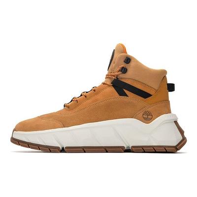 Leather Warm Durable Shock Absorbing Short Outdoor Boots Men Boots Brown White A41GU231