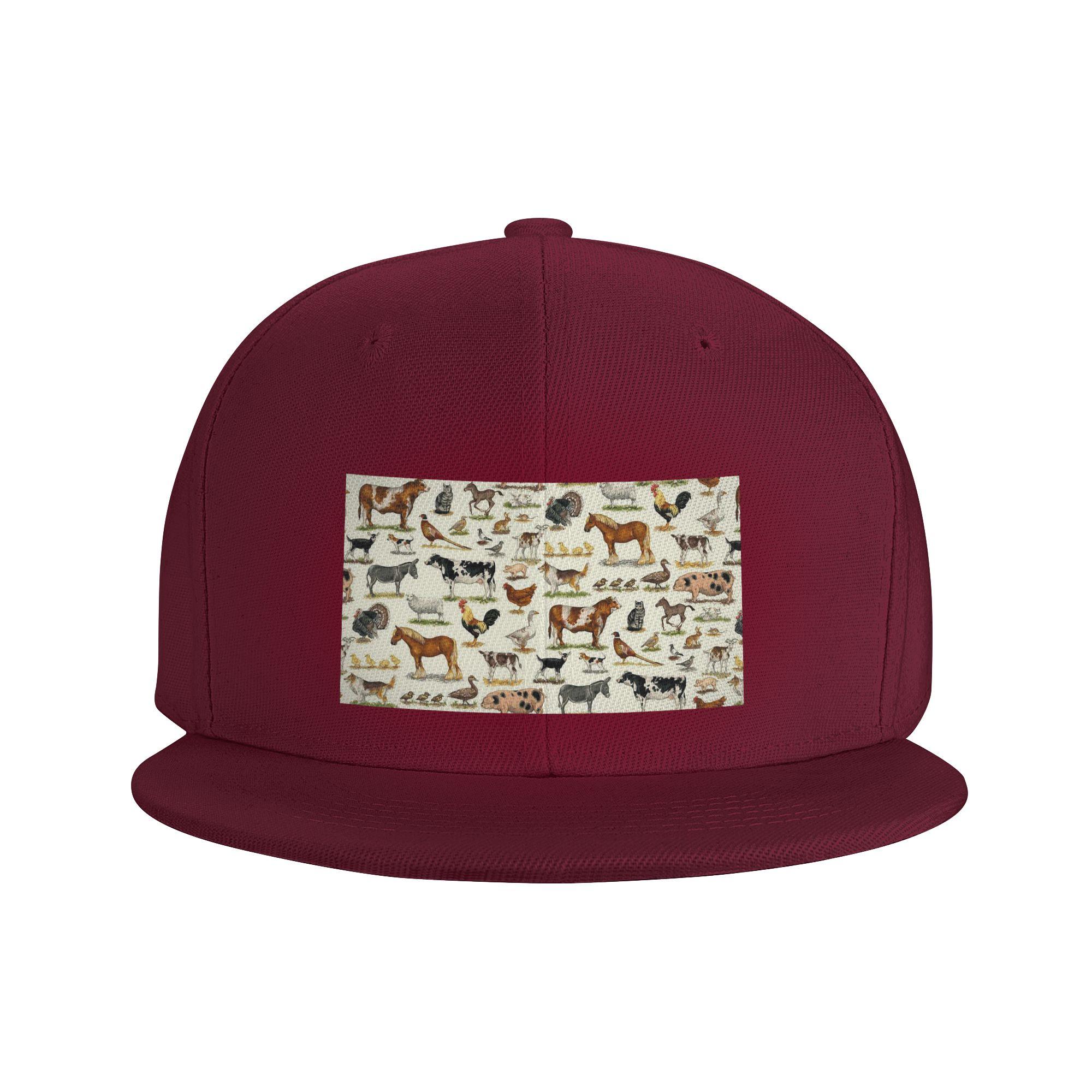 

Country Farm Animals Farmhouse Village Pet Baseball Caps Snapback Baseball Hats Casual Casquette Outdoor for Unisexs And Womens One Size