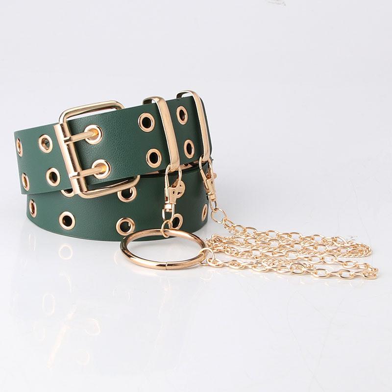 Punkinspired Pu Chain Waist Belt For Streetwear And Hiphop Style Women