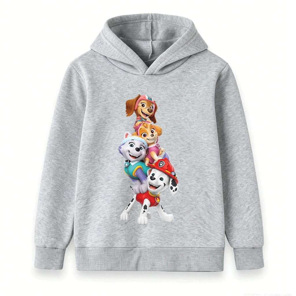 Cartoon Puppy Group Print Kids Hoodie Sweatshirt Boys Girls Casual Long Sleeve Pullover Top for Toddlers