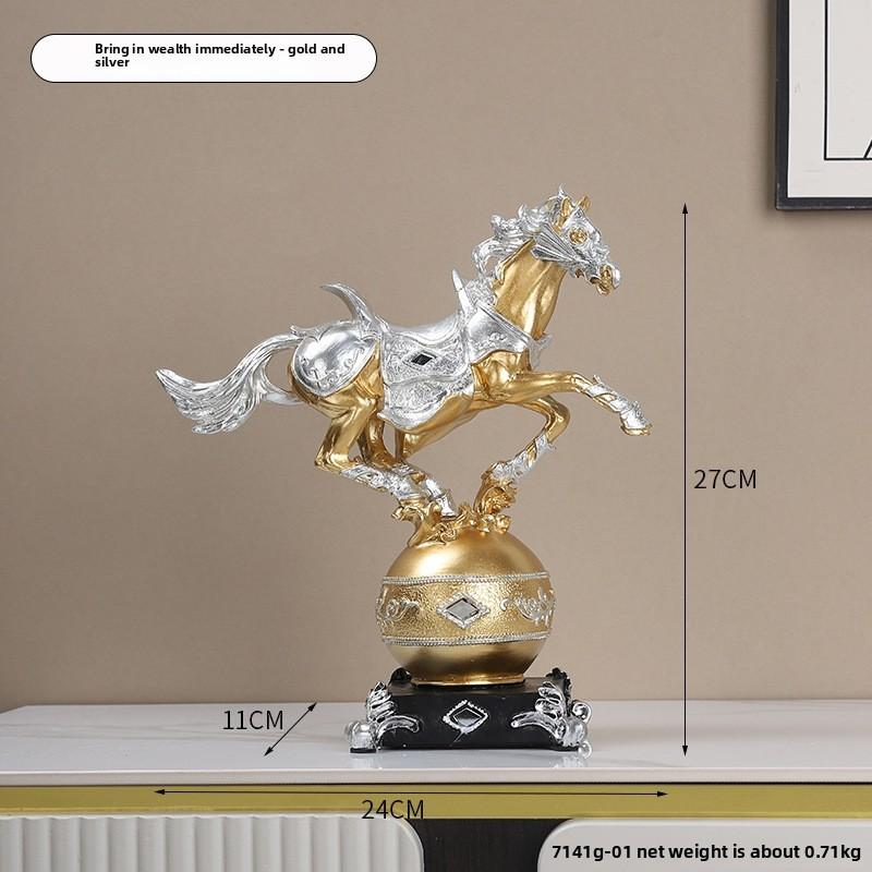 Elegant Horse Resin Statue For Office Decor Modern Art Gift For Special Occasion