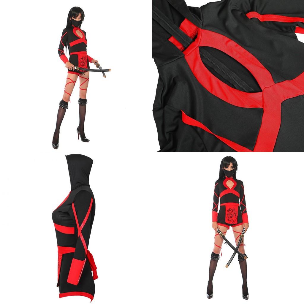 Stylish Women Ninja Cosplay Jumpsuit For Halloween Costume And Party Wear