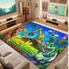 Dinosaur Theme Soft Crystal Velvet Rug Custom Name & Text Print Non Slip Floor Rug for Bedroom Living Room