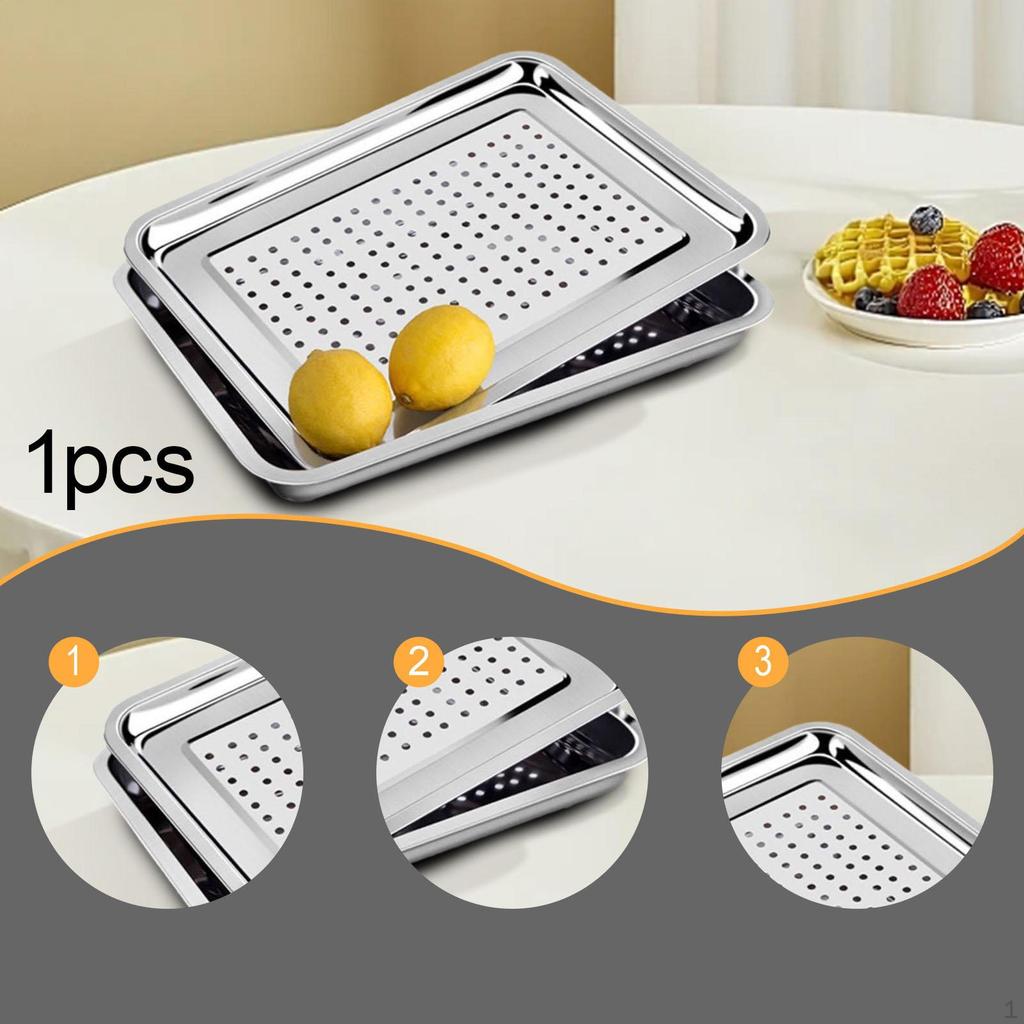 Hollow Tea Tray Food Storage Multifunctional Organizer for Home Kitchen