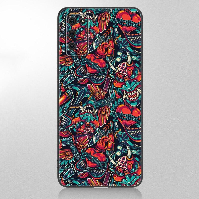 Japanese Samurai Phone Case For Samsung Galaxy A12 A02S A22 A32 A52 A72 A71 A51 A41 A31 A21 A11 A50 A70 A10S A20S Black Cover