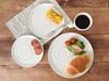 East Cafe Lunch Set, 22cm Plate + Mug, White, Cafe Tableware, Divided Plate, Dinnerware Set, Plate Set