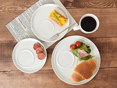 East Cafe Lunch Set, 22cm Plate + Mug, White, Cafe Tableware, Divided Plate, Dinnerware Set, Plate Set