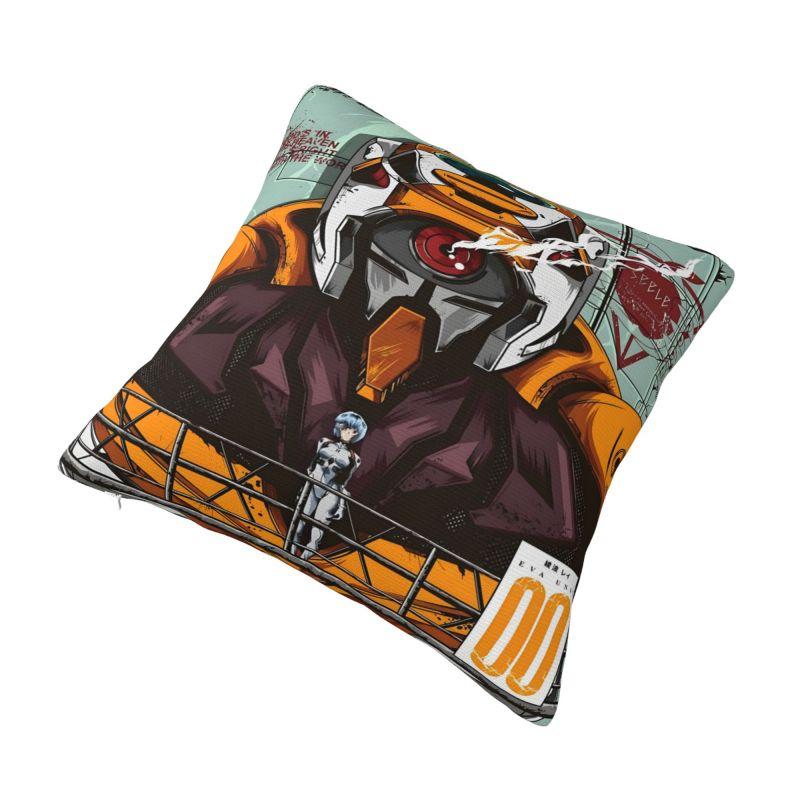 Custom Modern EVA Evangelions 00 Anime Cushion Cover for Sofa Velvet Harajuku Manga Throw Pillow Case