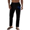 European, American Retro Men's Coconut Tree Printing Breathable Cotton and Linen Loose Casual Sports Trousers Men
