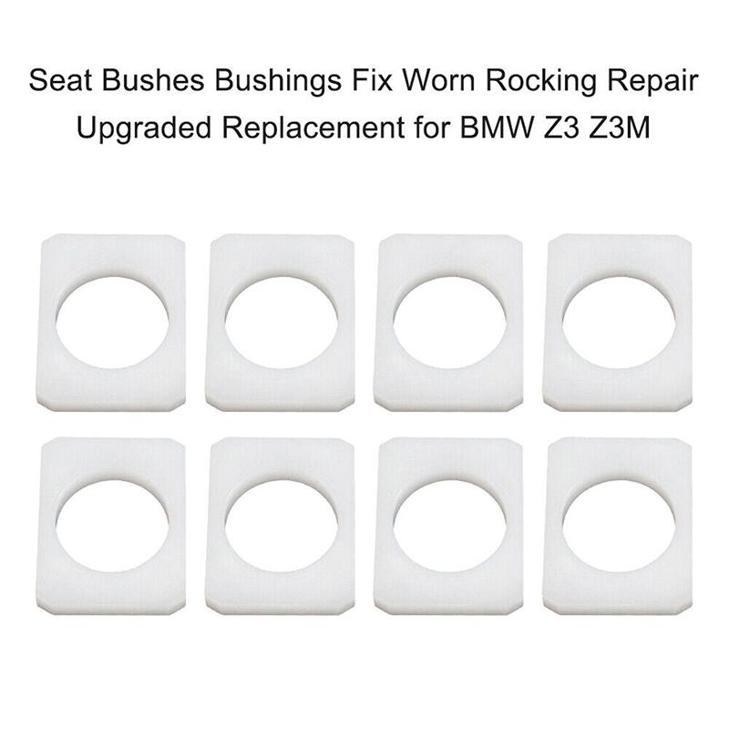 8Pcs Car White Seat Rail Bushing for BMW Z3 E36 E37 E38 1994-1996 1997 1998 1999 2000 2001 2002 52108401291 Rubber Accessories