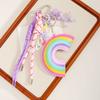 Leather filled cotton rainbow pendant love balloon dog braided rope extremely complex bag pendant keychain high sense
