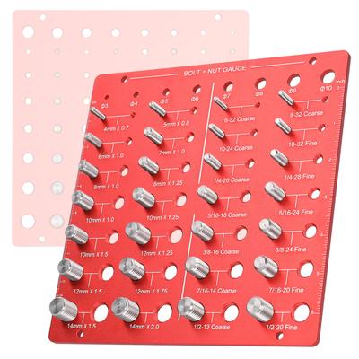 Thread Nut Bolt Size Checker Aluminum Alloy Gauge for Metric and Imperial Sizes Practical Thread
