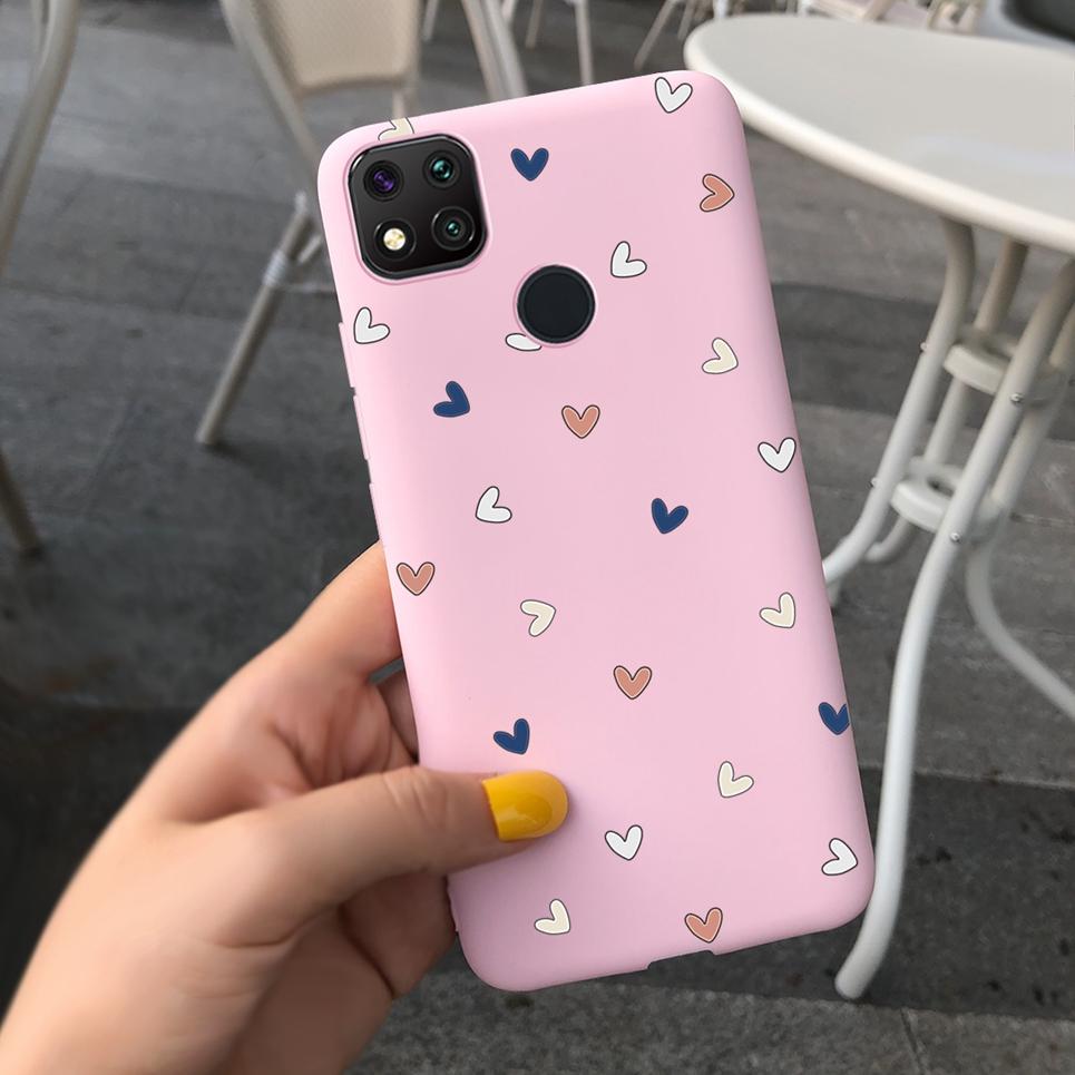Couple Love Heart Phone Case For Xiaomi Redmi 9C Case Soft Touch Silicone Cover For Xiaomi Redmi 9C NFC 9 C Back Cover Capas