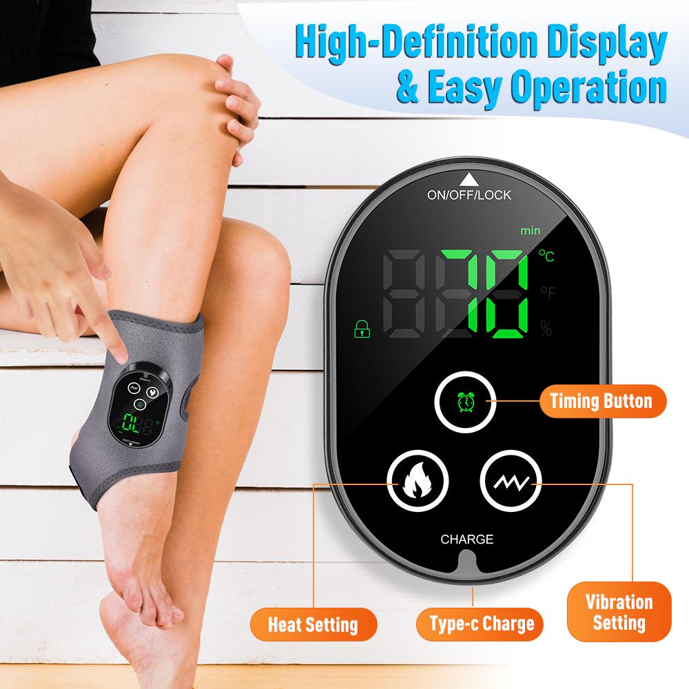 Rechargeable Heated Ankle Massager with Vibration & Hot Compress