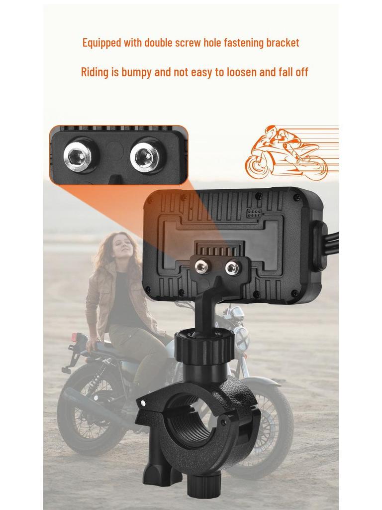 Waterproof Dual-Recording 720P HD Motorcycle Dash Cam with Front & Rear Cameras