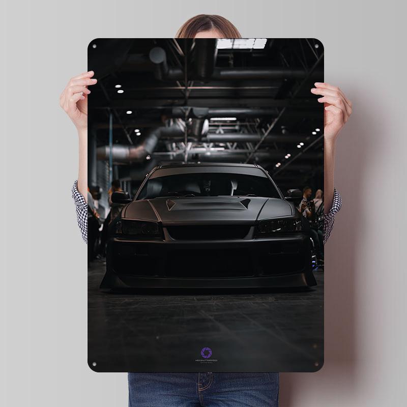 

Black Tuned Car Poster Customized Vintage Metal Signs Wall Art Retro Tin Plaque for Garage Luxury Home Decor Items Coffee Bar 7.9x11.8In(20x30cm)