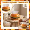 Creative Hamburger Shaped Tissue Box Cover Desktop Decoration Holder for Home Office Bathroom Kitchen Use