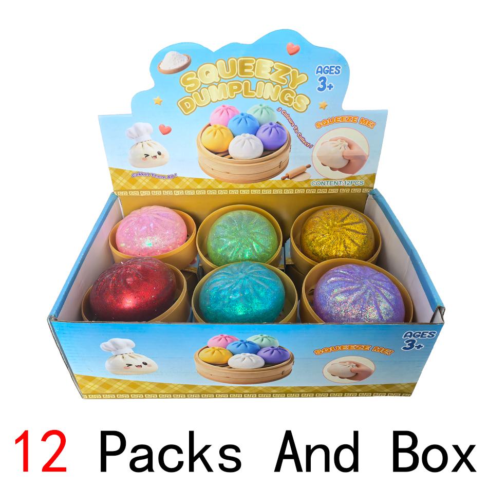 Colorful Simulated Dumpling Stress Balls Relaxing Relieve Anxiety Antistress Reusable High Rebound Squeeze Reliever Toy Gift