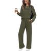 2025 Women's Set: Long Sleeve, Elastic Waist, Wide Leg Pants - Autumn/Winter Casual Wear
