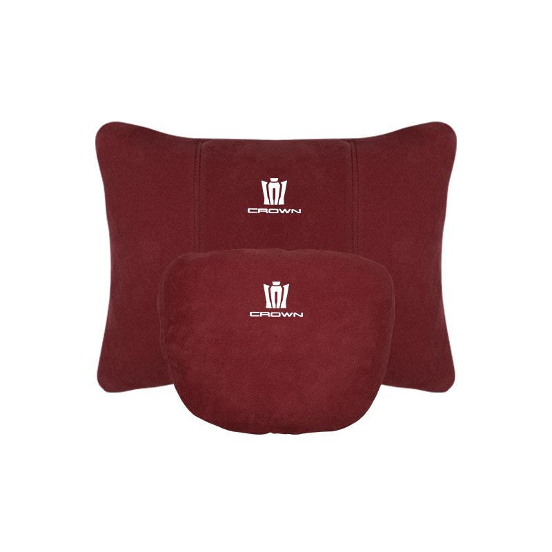 Short Fur Plush Crown Lumbar Support Headrest Mocha Brown Suede Headrest (Single)
