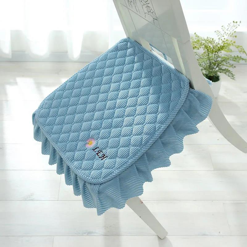 Dining Chair Cushion Four Seasons General Plush Chair Cushion Thickened Anti-slip Strap Stool Cover Cushion
