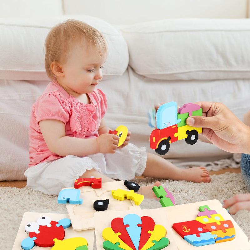 Children's 3D Wooden Animal Puzzle - Educational Building Blocks for Early Learning
