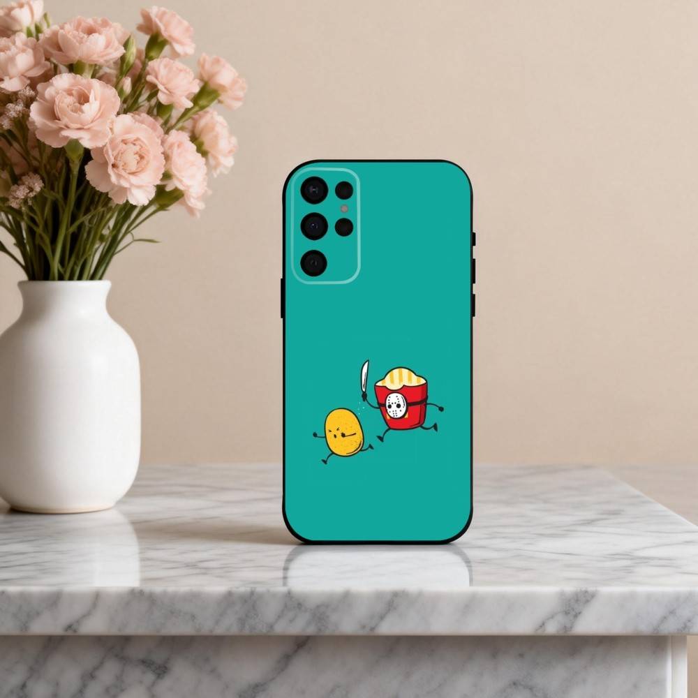 F-Funny Food Fancy art Phone Case For Samsung S25,24,23,22,30,21,10,9,Ultra,Plus,Lite,FE,4,5 G Soft Black Case