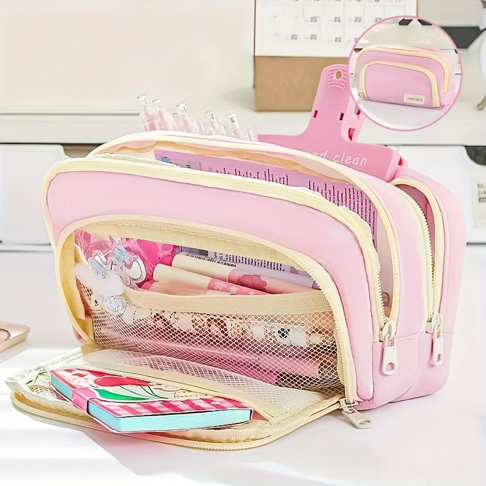 Large Capacity Pen Pouch, Multipurpose Stationery & Cosmetic Case, Portable Organizer for School Office Travel