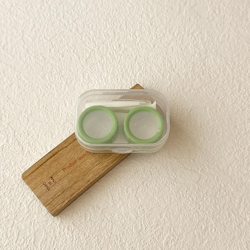 Contact Lens Holder with Tweezers Compact Transparent Plastic Case for Safe Hygienic Storage Anywhere