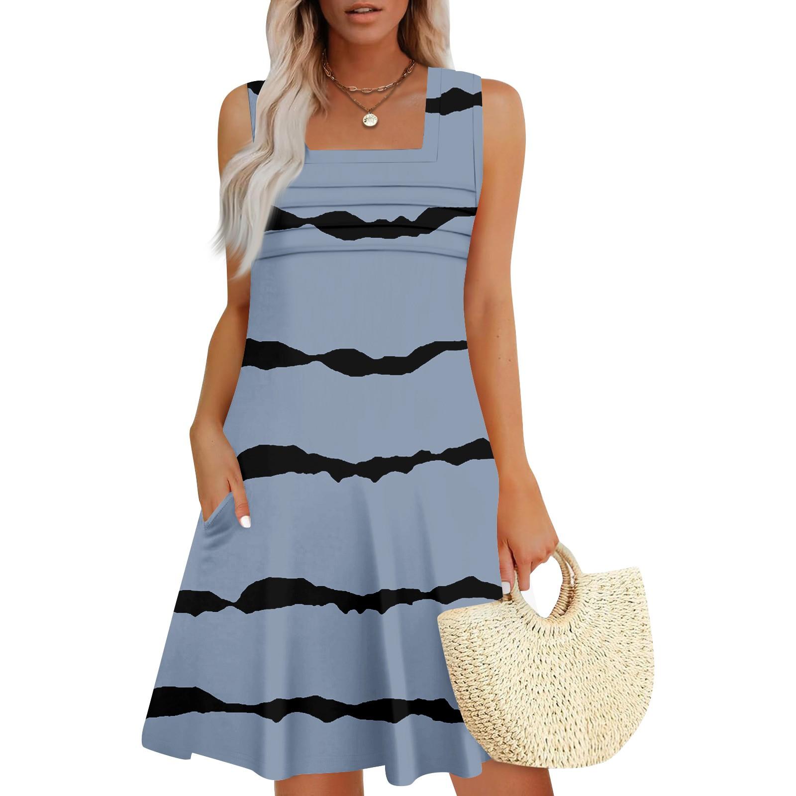 

Женские летние повседневные лепестковые узкие полосатые плиссированные однотонные платья XXXL