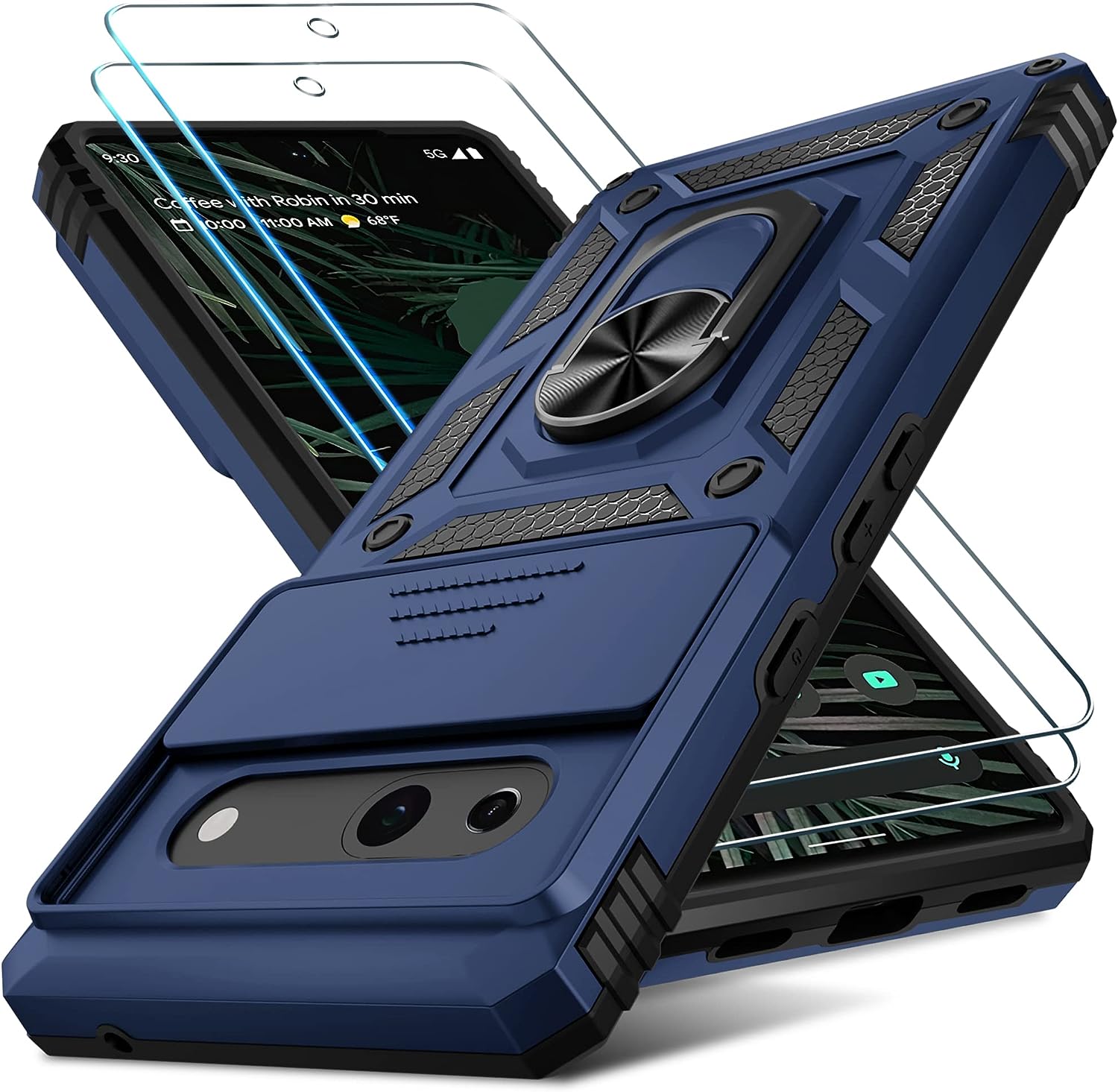 

Pixel 7A Case Kickstand+Camera Lens Protector Shockproof Hybrid Case For Google Pixel 7 Cover+2PCS Screen Protector Pixel 7a&Case & Screen Protector
