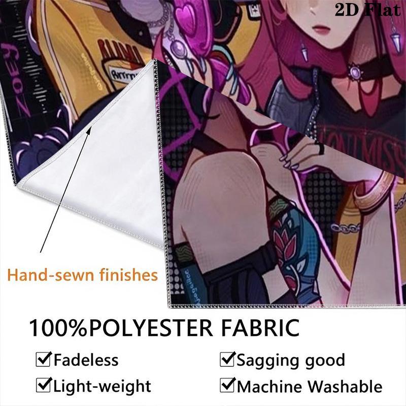 Playful Cartoon Girl Expression Set Tapestry Wallmounted Background Cloth Wall Covering Decoration Home Decor Background Cloth