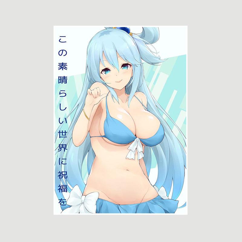 Vintage anime KonoSuba Megumin bílý papír plakáty a tisky ložnice bar kavárna dekorace nástěnná malba retro nástěnné umění malba domácí dekorace