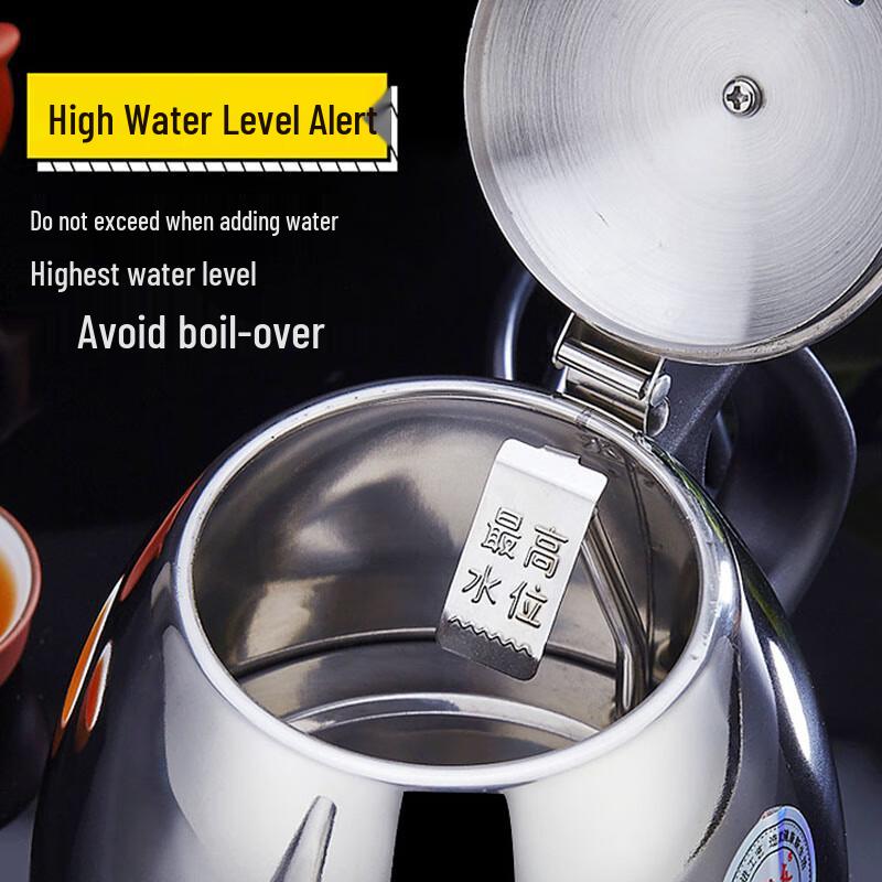 Shangqi 1L Black 304 Stainless Steel Electric Kettle