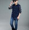 Camicia da gentiluomo con chiusura a righe a maniche lunghe per bambini e ragazzi