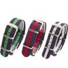NATO Watch Strap Set 3 Navy Green Navy Red Navy White Includes Installation (22mm, Straps) / / Striped, Manual