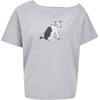 Sketchy Dog Print Boat Neck T-Shirt