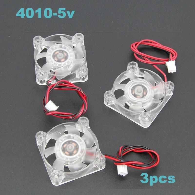 4010 40x40x10mm 4cm Hydraulic Bearing 2pin DC 5v 12v 24v Cooling Brushless Fan Transparent white LED light Emitting