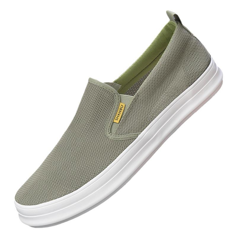 New Summer Men's Shoes Flying Mesh Breathable Fashionable and Versatile Style Trendy and Lightweight Old Beijing Cloth Shoes for Men